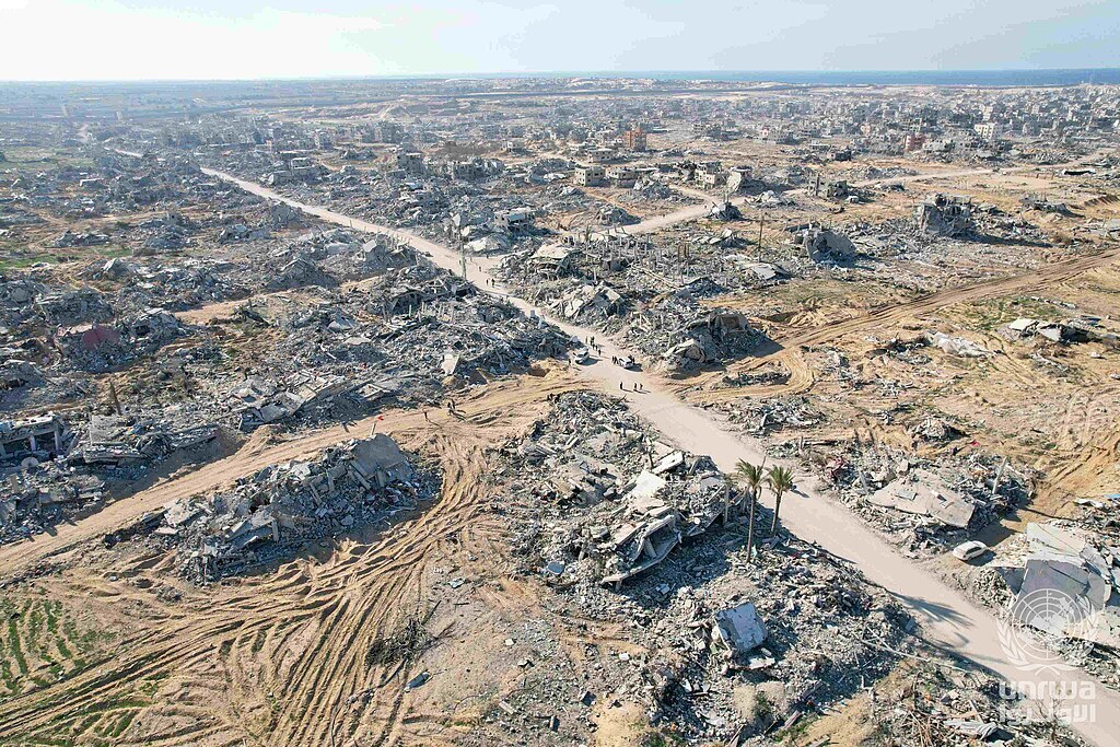  An aerial view showing destruction in Rafah after Israeli forces withdrawal and as the ceasefire took hold, Gaza Strip Date 21 January 2025