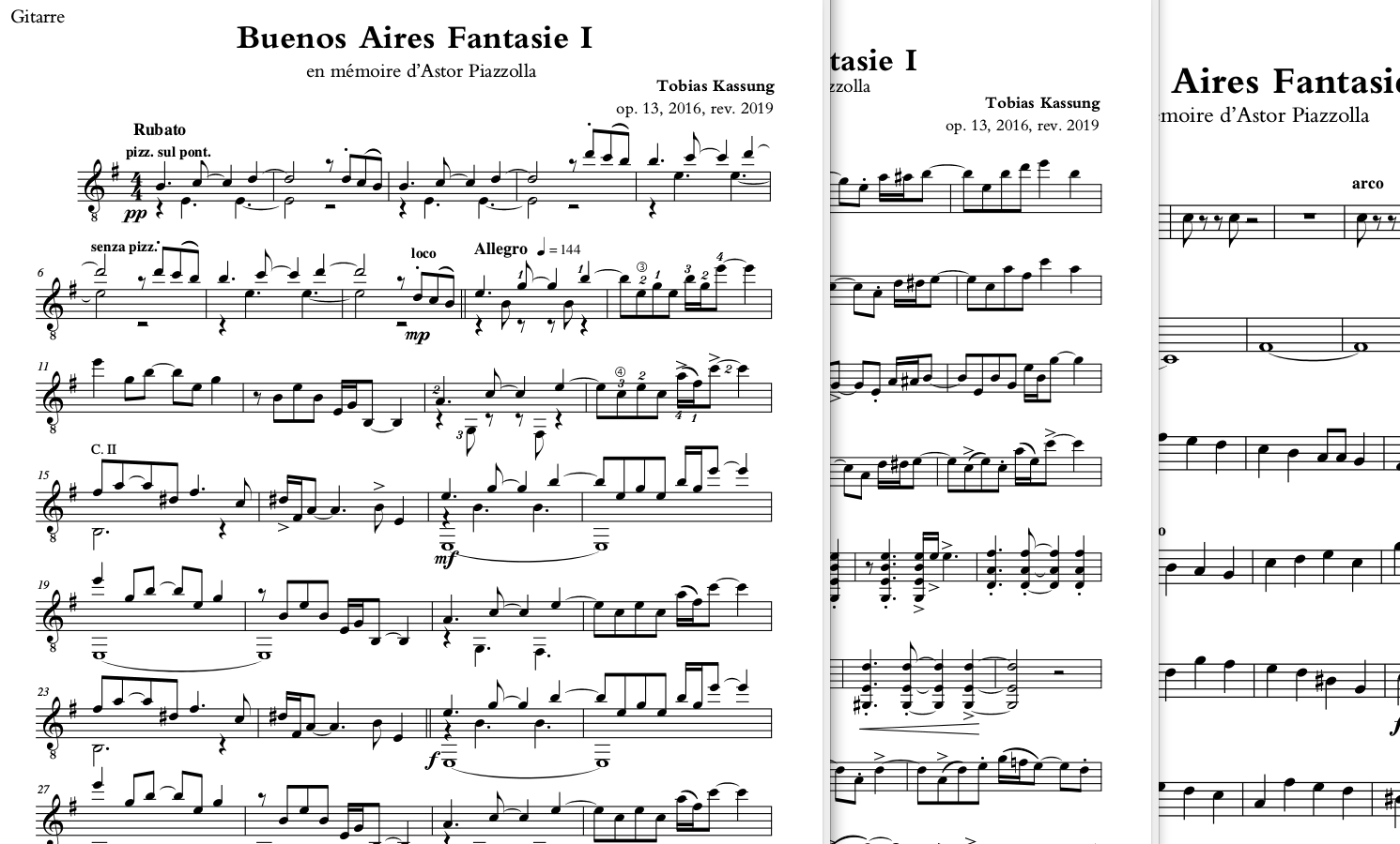 Kölner Klassik Ensemble - Sheet music